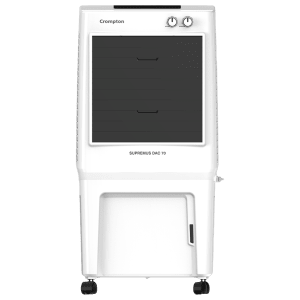 Crompton Supremus 70 Litres Desert Air Cooler with Inverter Compatible (Auto Swing with Motorised Louvers, White & Black)