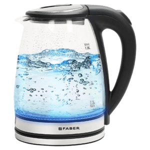 FABER FK 1500 Watt 1.8 Litre Electric Kettle with Safety Lock Lid (Transparent)