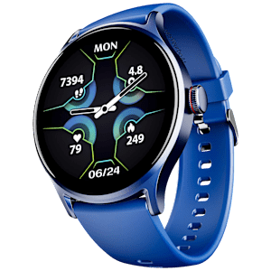 boAt Lunar Vista Smartwatch with Bluetooth Calling (38.60mm HD Display, IP67 Splash Resistant, Deep Blue Strap)