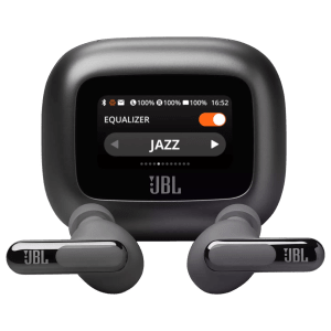 JBL Live Beam 3 TWS Earbuds with Adaptive Noise Cancellation (IP55 Waterproof & Dustproof, Touchscreen Display, Black)