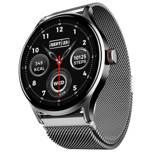 boAt Lunar Vista Smartwatch with Bluetooth Calling (38.60mm HD Display, IP67 Splash Resistant, Metal Silver Strap)