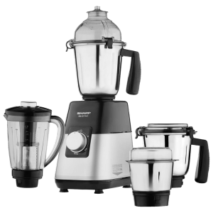 SHARP EM-JG71N-G 750 Watt 4 Jars Mixer Grinder (20000 RPM, Auto Shut Off, Silver Metallic)