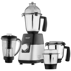 SHARP EM-JG101N-G 1000 Watt 4 Jars Mixer Grinder (21000 RPM, Auto Shut Off, Silver Metallic)