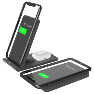 RAEGR Arc 1100 10W Wireless Charger for iOS and Android (Qi Certified, Over Voltage Protection, Sandstone Black)