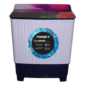 FOXSKY 7.5 Kg Semi Automatic Washing Machine with 3D Scrub Technology (Aqua Wash, Maroon)