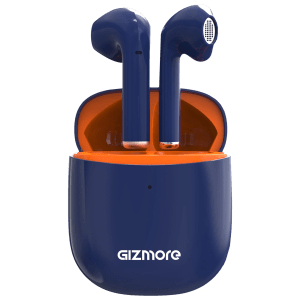 Gizmore 801 Air TWS Earbuds with Environmental Noise Cancellation (IP67 Water Resistant, 25 Hours Playback, Blue)