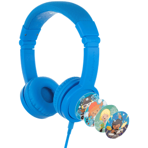 onanoff BuddyPhones Explore Plus Wired Headphone with Mic (Over Ear, Cool Blue)