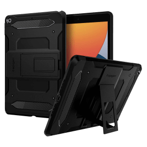 spigen Tough Armor Tech Polycarbonate Back Case with Stand for Apple iPad 10.2 Inch (Air Cushion Technology, Black)