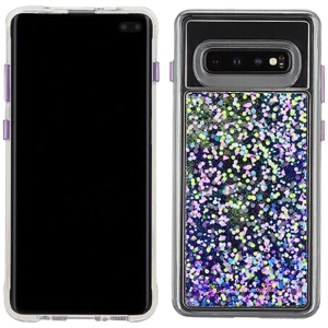 Case-Mate Waterfall Glitter Polycarbonate Back Cover for Samsung Galaxy S10 (Drop Protection, Purple Glow)