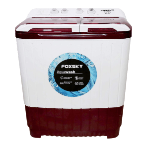 FOXSKY 9.5 Kg 5 Star Semi Automatic Washing Machine with 3D Scrub Technology (Aqua Wash, Maroon)