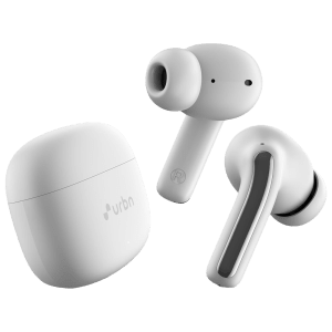 urbn Beat 650 TWS Earbuds with Environmental Noise Cancellation (IPX5 Water Resistant, Fast Charging, White)