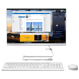 Lenovo Ideacentre A340-24IWL 10th Gen Core i3 Windows 11 Home All-in-One Desktop (8GB RAM, 512GB SSD, Intel + UHD Shared Graphics, MS Office, 54.1cm (23.8 Inches), F0E800Y8IN, Foggy White)