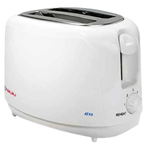 BAJAJ Majesty 750W 2 Slice Pop-Up Toaster with Slide Out Crumb Tray (White)