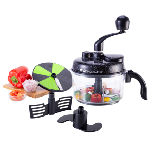 WONDERCHEF Turbo Vegetable & Fruit Chopper with 3 Blades (Black)