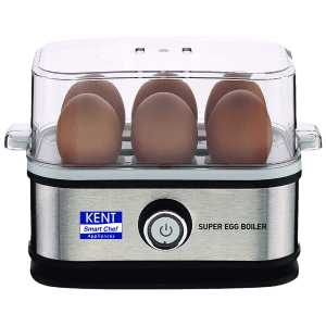 KENT Super 6 Egg Electric Egg Boiler with Auto Shut Off (Silver)