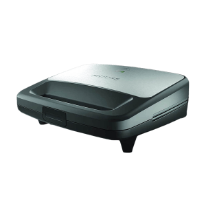 PHILIPS Viva Collection 700W 2 Slice Sandwich Maker with Secured Locking Mechanism (Black with Metallic Finish)