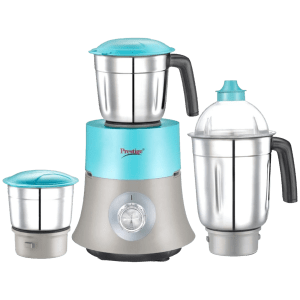 Prestige Monza 750 Watt 3 Jars Mixer Grinder (Overload Protection, Blue and Grey)