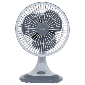 Croma 225mm 3 Blade Energy Efficient Table Fan (Silent Operation, Grey)