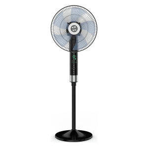 GM Maestro 400mm 3 Blade 360 Degree Oscillation Pedestal Fan with Remote (Rust Resistant, Black)