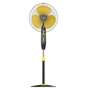 GM Livo 400mm 3 Blade Noiseless Operation Pedestal Fan (Rust Proof, Yellow & Black)