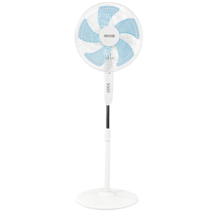 USHA Pentacool 400mm 5 Blade Copper Motor Pedestal Fan (Thermal Overload Protector, White)