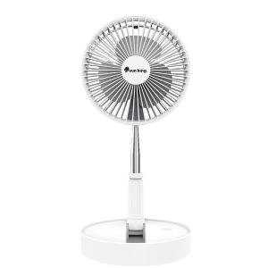 sun king 203.2mm 3 Blade Rechargeable Pedestal Fan with 7650 mAh Battery (BLDC Motor, White)