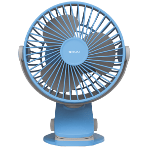 BAJAJ Pygmy Mini 110mm 3 Blade Rechargeable Personal Fan with 1800 mAh Battery (Silent Operation, Cerulean Blue)