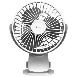 BAJAJ Pygmy Mini 110mm 3 Blade Rechargeable Personal Fan with 1800 mAh Battery (Silent Operation, White Smoke)