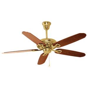 USHA Hunter Savoy 1320mm 5 Blade Induction AC Ceiling Fan (Reversible Plywood Blades, Antique Brass)