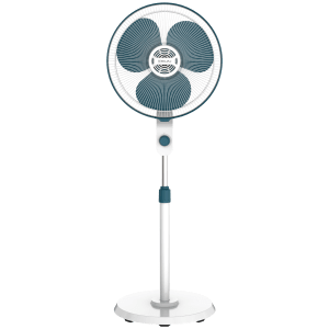 BAJAJ Veloce 5 Star 400mm 3 Blade Silent Operation Pedestal Fan (Thermal Overload Protector, White & Ocean Blue)