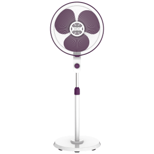 BAJAJ Veloce 5 Star 400mm 3 Blade Silent Operation Pedestal Fan (Thermal Overload Protector, White & Purple)