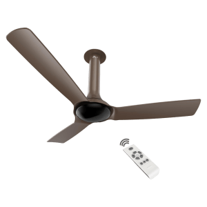 LUMINOUS New York Chelsea 5 Star 1200mm 3 Blade BLDC Motor Ceiling Fan with Remote (Energy Saving, Caramel Brown)