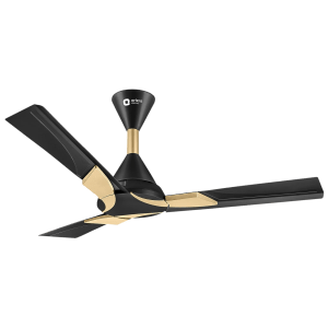 Orient Wendy 5 Star 1200mm 3 Blade High Speed Ceiling Fan (Rust Resistant, Black & Gold)