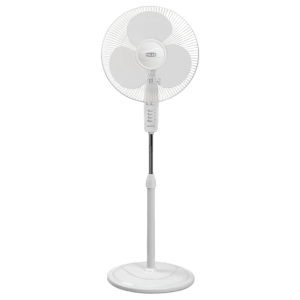 POLAR Annexer 400mm 3 Blade Thermal Overload Protector Pedestal Fan (Jerk Free Oscillation, White & Blue)