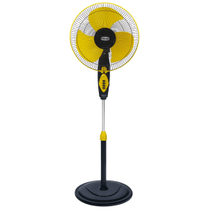 POLAR Conquest 1 Star 400mm 3 Blade Copper Motor Pedestal Fan (Auto Thermal Overload Protection, Yellow & Black)