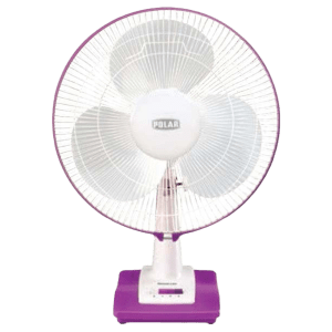 POLAR Annexer 400mm 3 Blade Thermal Overload Protector Table Fan (Silent Operation, White & Mauve)