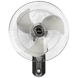 HAVELLS V3 450mm 3 Blade Thermal Overload Protector Wall Mounted Fan (Jerk Free Oscillation, Silver & Black)