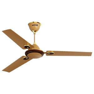 zunpulse Hera 1200mm 3 Blade High Speed Ceiling Fan (Double Ball Bearing, Golden & Brown)