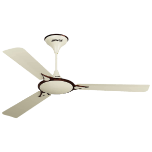 zunpulse Emperor 1200mm 3 Blade High Speed Ceiling Fan (Double Ball Bearing, Ivory)