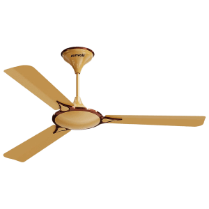 zunpulse Emperor 1200mm 3 Blade High Speed Ceiling Fan (Double Ball Bearing, Golden & Brown)