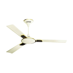 zunpulse Shimmer 1200mm 3 Blade High Grade Copper Ceiling Fan (Noiseless Operation, Ivory)