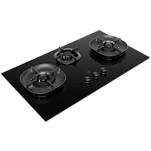 Electrolux UltimateTaste 700 Glass Top 3 Burner Automatic Hob (Cast Iron Pan Supports, Black Glass)