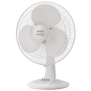 USHA Maxx Air Ultra 400mm 3 Blade Thermal Overload Protector Table Fan (Jerk Free Oscillation, White)