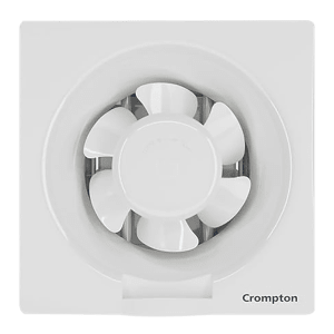 Crompton Brisk Air Plus 6 Inch 150mm Exhaust Fan (Auto Dust Protection Shutters, White)