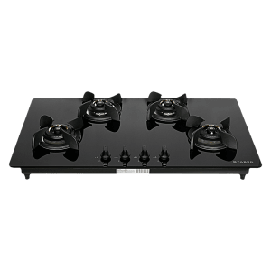 Faber Ultima HT904 CRS BR CI AI Toughened Glass Top 4 Burner Automatic Electric Hob (Premium Quality Knob, Black)