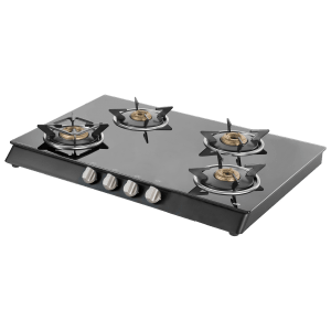 KAFF CTB694BAI Toughened Glass Top 4 Burner Automatic Gas Stove (Heavy Duty Pan Support, Black)