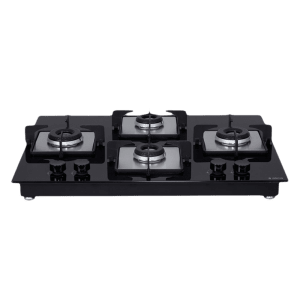 Elica FLEXI HCT 470 DX LOTUS BK Toughened Glass Top 4 Burner Automatic Electric Hob (360 Degree Nozzle Rotation, Black)