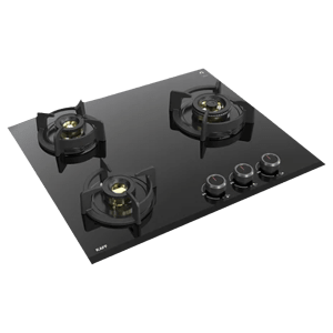 KAFF ASF 603 Tempered Glass Top 3 Burner Automatic Electric Hob (Flame Failure Device, Black)