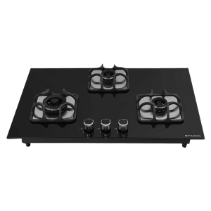 Faber Imperia 783 BRB CI BK Toughened Glass Top 3 Burner Automatic Hob (High Quality Knob, Black)