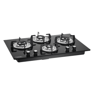 Hindware Amelia Plus Toughened Glass Top 4 Burner Automatic Electric Hob (Triple Ring Burner, Black)